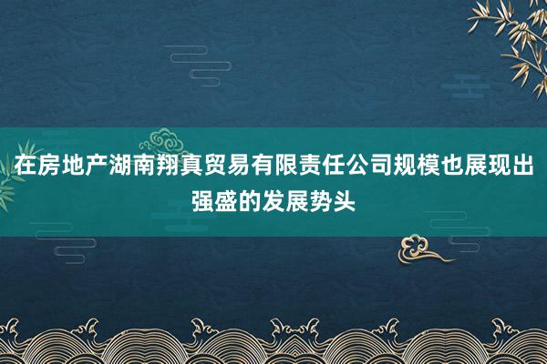 在房地产湖南翔真贸易有限责任公司规模也展现出强盛的发展势头